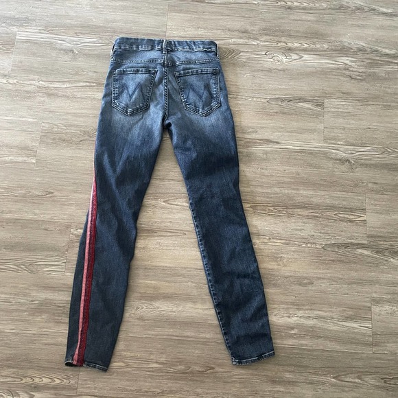 MOTHER Skinny Jeans - Dark Blue with Red Stripe W26 - Picture 7 of 7